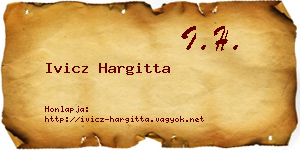 Ivicz Hargitta névjegykártya